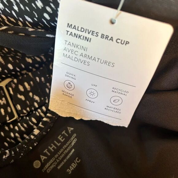 Athleta Maldives Bra top tankini swim sport top animal print NWTSz-34-B/C. AA3 - Picture 9 of 11